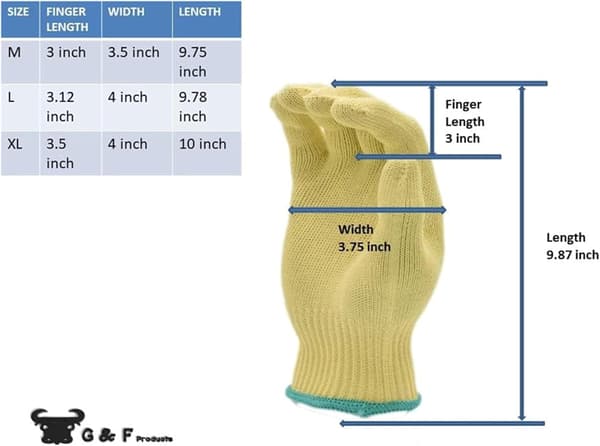 Gule Medium Kuttbestandige Kevlar Arbeidshansker