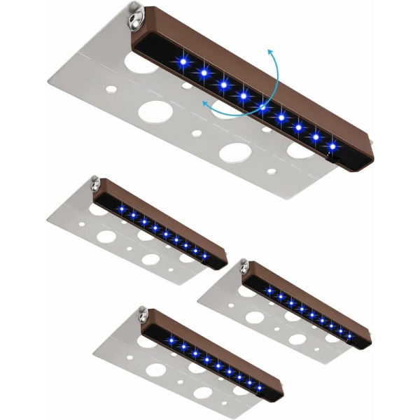 Utendørs hagelys, 2700K LED utendørs vegglampe, 4-pakke 7 tommer 2,5W LED gjerdelys for vegg, gjerde, uteplass, hage, trinn, trapp, blå