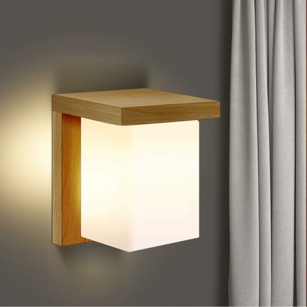 Simpe Style Wooden Scandinavian Wall Lamp Wall Sconce for Bedside Living Room Staircase Corridor
