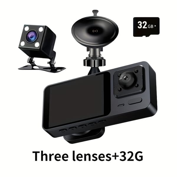 1080P Dashcam med klar nattsyn, loop-video, multi-vinkel opptak 2\" IPS-skjerm