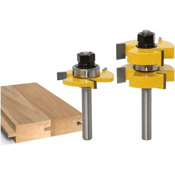 8 mm:n varrella yhteensopiva kieleke- ja set, 3 ura T-muotoinen puuleikkuri puuntyöstötyökalu