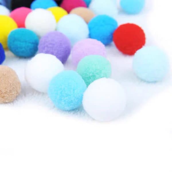 50 stk. kattelegetøjsbolde 3CM, bløde farverige kattebolde kattepompom