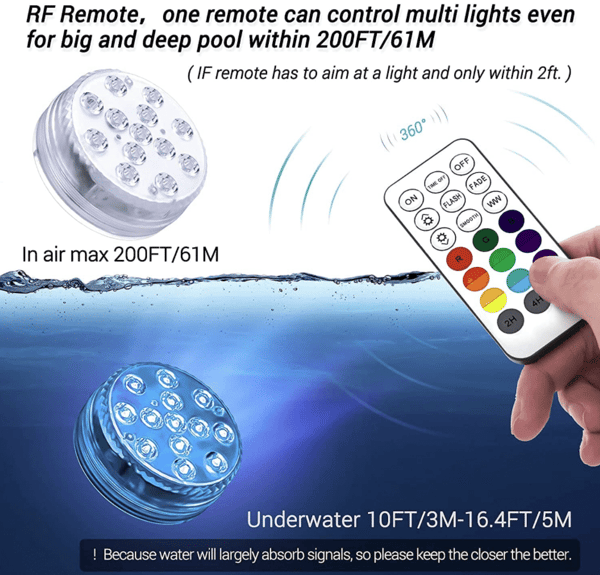 Poolbelysning LED med fjärrkontroll 2-pack