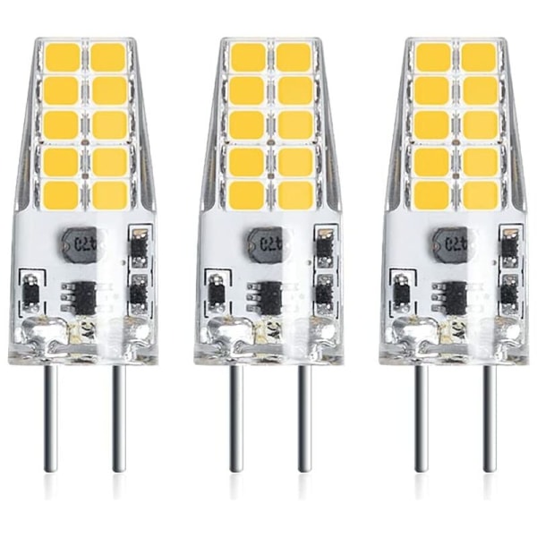 3 stk 3W 12V G6.35 LED-pære T3 / T4 / T5 G6.35 / GY6.35 Sockel Kald hvit 6000K Erstatning for 30W halogenpære for underskapsbelysning