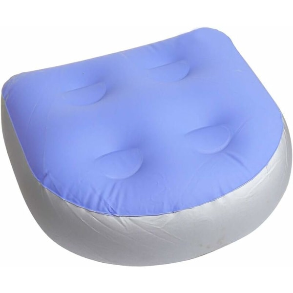 Myk oppblåsbar spa-pute i ryggen - Spa-tilbehør - Avslappende booster for badekar, boblebad - Massasjematte for voksne og barn - Blå