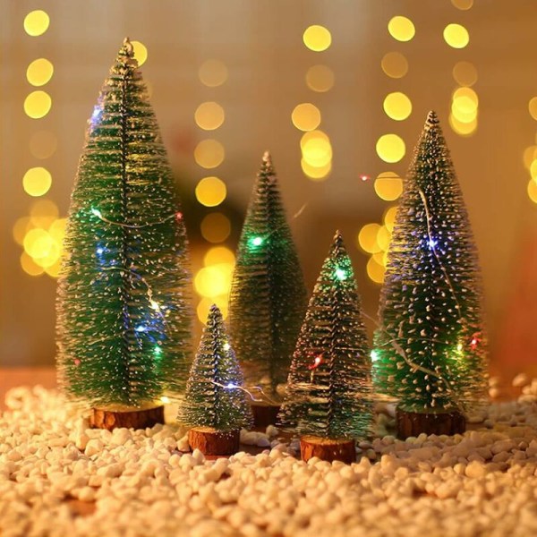 10 stk Mini juletræ Sisal Kunstigt Juletræ Mini Juletræ Miniature Juletræ Kunstigt juletræ Jul