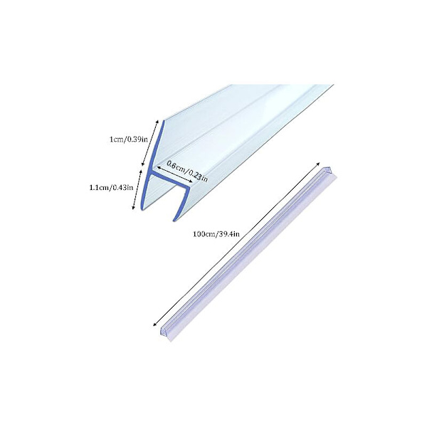 Böjd duschtätning 2 delar duschglasdörrtätning längd duschdörrtätning botten duschdörrtätning badrum duschtröskeltätning glas tjock