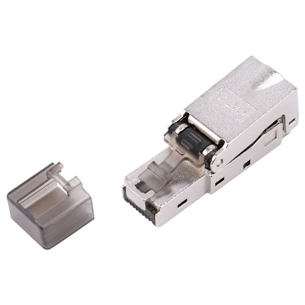 10 stk/pakke RJ45 skjermet verktøyfri Cat 7 termineringsplugg Cat7 plugg/Cat7 kontakt modulære kontakter 23/24AWG-grå