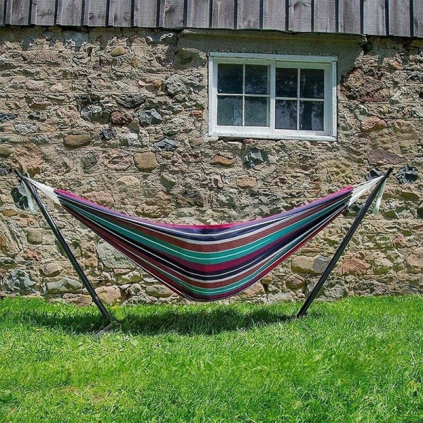 60Två-personers hängmatta camping tjock gungstol utomhus hängande säng canvas gungstol ej med hängmatta stativ 200150cm