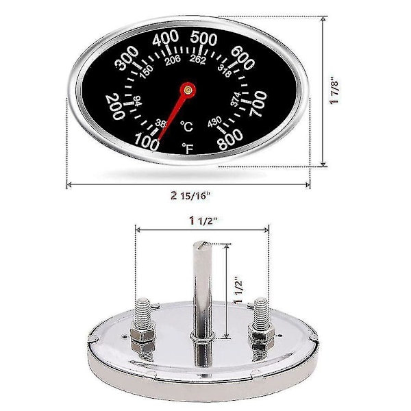 BBQ Grill Lokk Termometer Varmeindikator Erstatning Master For Nexgrill