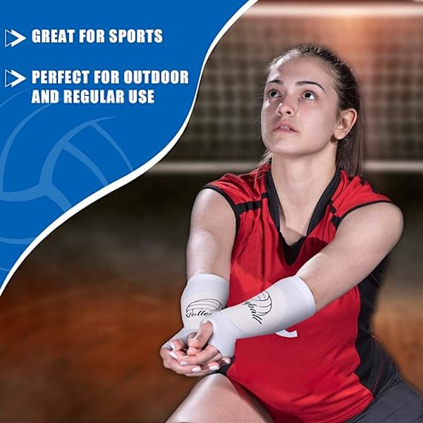 3 par sports volleyball arm sleeves til ungdoms volleyball håndledsbeskyttere og tommelfingerhuller blå/hvid/sort