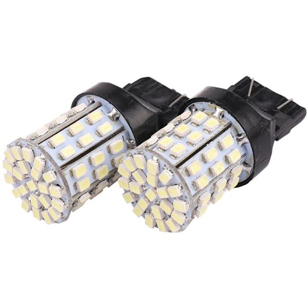 2X T20 7440 7443 64 SMD Hvit 6000K Bakre Bremse Reverser LED Pære Lys Lampe 12V