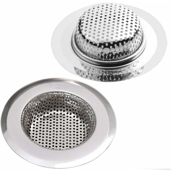 Avløpssilsett med 2, 7 cm kjøkkenvask i rustfritt stål, dusjkar, forskjellige størrelser er for 3,6 cm-11 cm Universalsil dusjavløp
