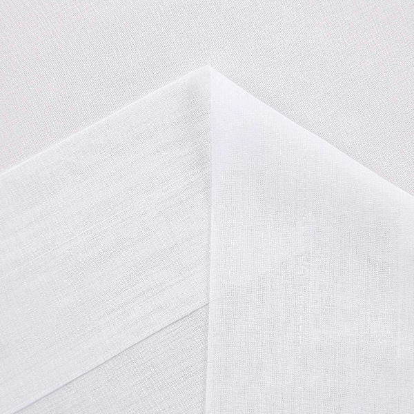 Vita Tyllgardiner Halvskira Tyllstångsgardiner för Sovrum och Vardagsrum, 132 x 213 cm Långa, 2-Delars Set