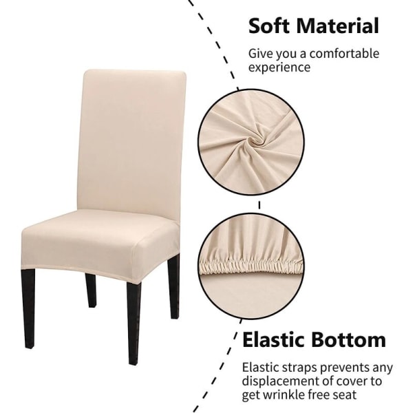 Elastic Chair Cover 4 Pieces Universal Dining Chair Cover Removable Washable Modern Durable Home Hotel Restaurant Party Banquet Kitchen Deco