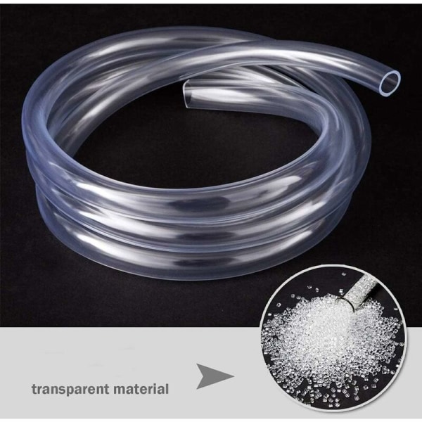 5 meter PVC-slang tryck flexibel slang transparent akvarieslang för gas- och vätsketransport (4 mm x 6 mm)