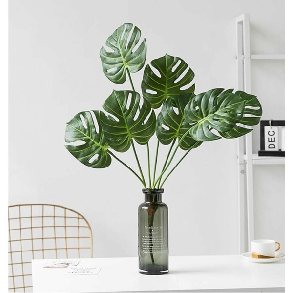 Kunstige palmer tropiske Monstera blade Faux Turtle Tree Leaf Fake Deliciosa plante mitation blad simulering jungle safari blade til