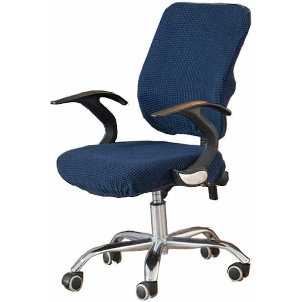 Stretch Stolsöverdrag för Kontorsstol Snurrstol Snurrstol Stolsöverdrag (Mörkblå, 50-63cm)