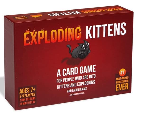 Exploding Kittens -korttipeli, alkuperäinen versio, täydellinen pahvilaatikossa