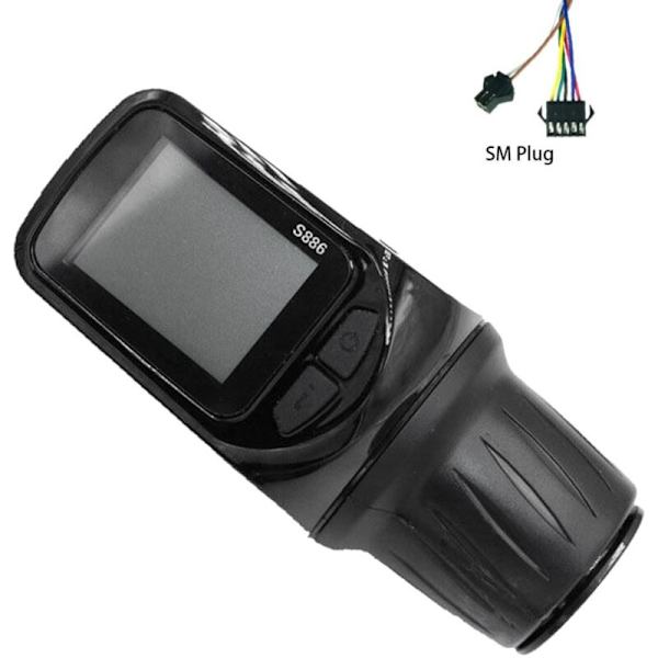 24V 36V 48V 60V S886 Ebike LCD Display Panel Justerbar med Twist Throttle til El-Scooter Cykel Måler (SM Stik)