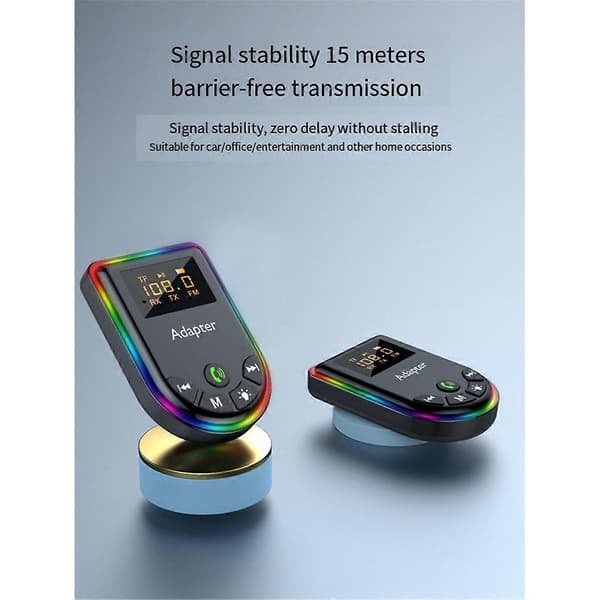 5.3 Bluetooth Sender Modtager 2-I-1 Bluetooth Adapter med LED Display RGB Lys til Bil PC TV