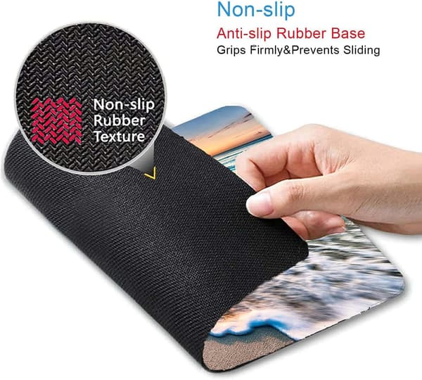 Musematte med strand og solnedgang, søt musematte, tilpasset liten musematte design, bærbar kontor sklisikker gummibase trådløs musematte for bærbare datamaskiner