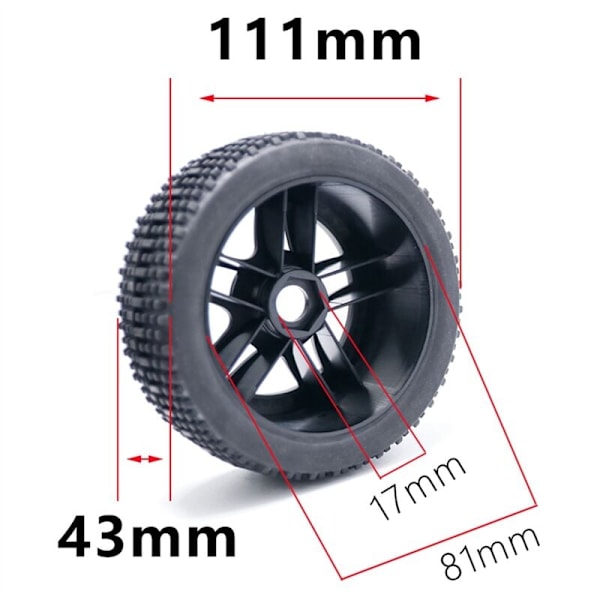 111Mm 1/8 Skala RC Off Road Dæk Hjul 17Mm Hex til ARRMA Redcat Team Hobao
