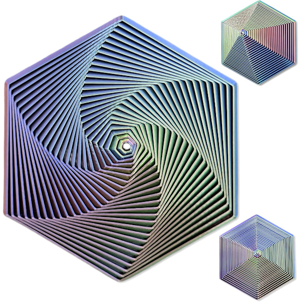 Liukuvärjätty fraktaaliheksagoni - 3D-spiraalifidget-lelu - Stressin lievitys (Purppura)