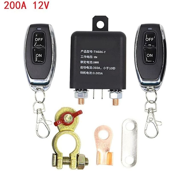 12v 200a Universal Batteri Afbryder Relæ Integreret Trådløs Fjernbetjening Afbrydelse Afbrydelse Isola