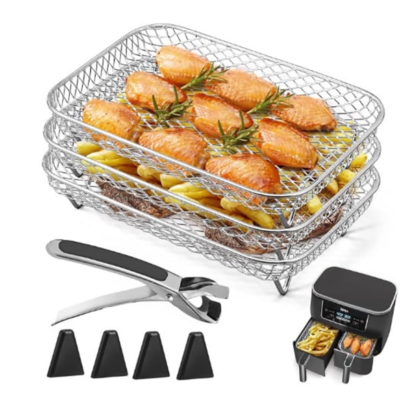 Rektangulärt Fritösställ Set, 8 Delar