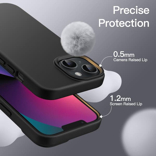 iPhone 13 Silikone Beskyttelsescover, (Sort)