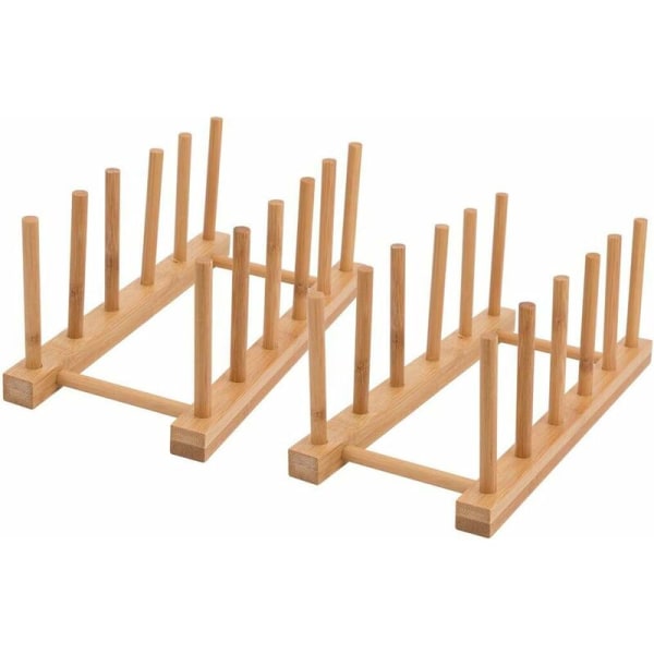 Bambuförvaringsställ, Köksförvaring Diskavlopp Bambuhållare för tallrikar, för bambuskål, träplatta, glasskål, skärbrädehållare