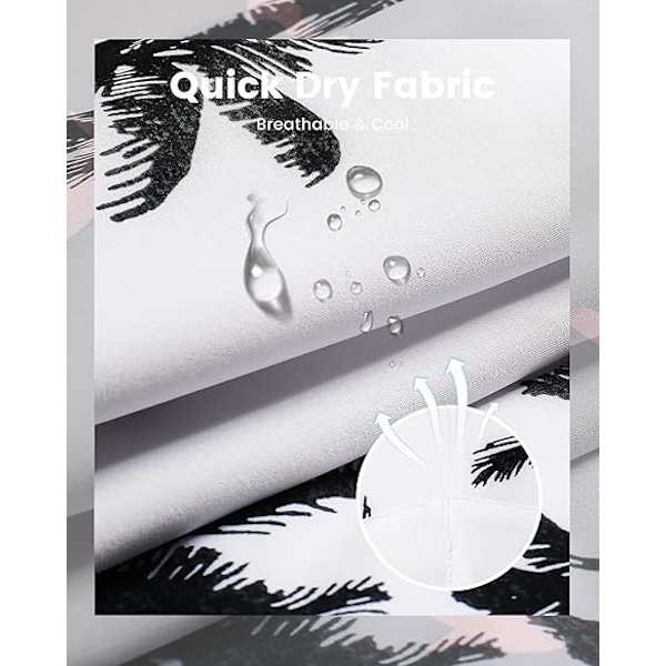 2 i 1 Badbyxor för Män 7 Tum Badbyxor Badkläder Set Strandshorts - Storlek L - Palm White
