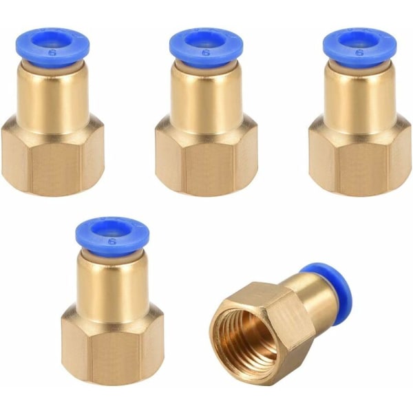 Tryckanslutningsrörkoppling Adapter 10mm Rör Ytterdiameter Hon Rak Pneumatisk Anslutning Anslut Slangkoppling 5st R1/8