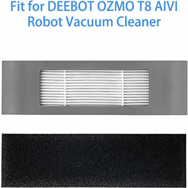 Udskiftningsbørstefiltertilbehørssæt til Ecovacs DEEBOT OZMO T8 AIVI Robotstøvsuger HIASDFLS