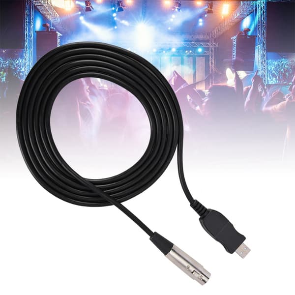 XLR Hun til USB Mikrofon Adapter Kabel Sort