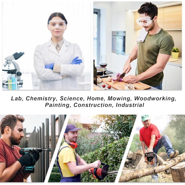 2 kpl suojalaseja, huurtumattomat laboratoriolasit, silmälasien suojalasit, sopivat kemian laboratorioon, niittoon, puusepäntöihin, maalaukseen, rakentamiseen, teollisuuteen