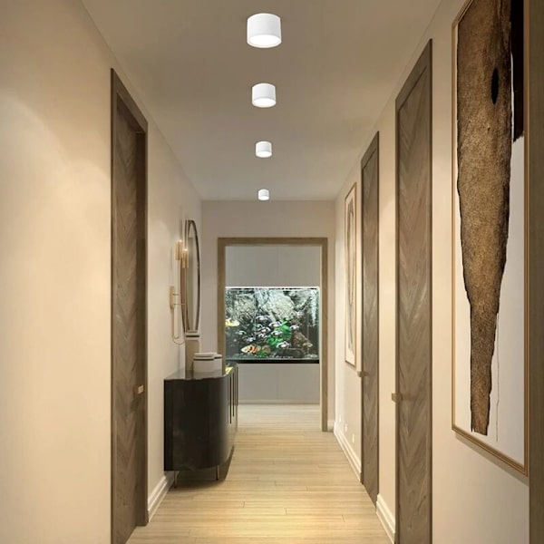 LED-takspotlight Vit Varmvitt 3000K 12W Set om 2 Taklampa Vardagsrum Matsal Kök Korridor Sovrum Ø140MM [Ene