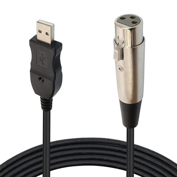 XLR Hun til USB Mikrofon Adapter Kabel Sort