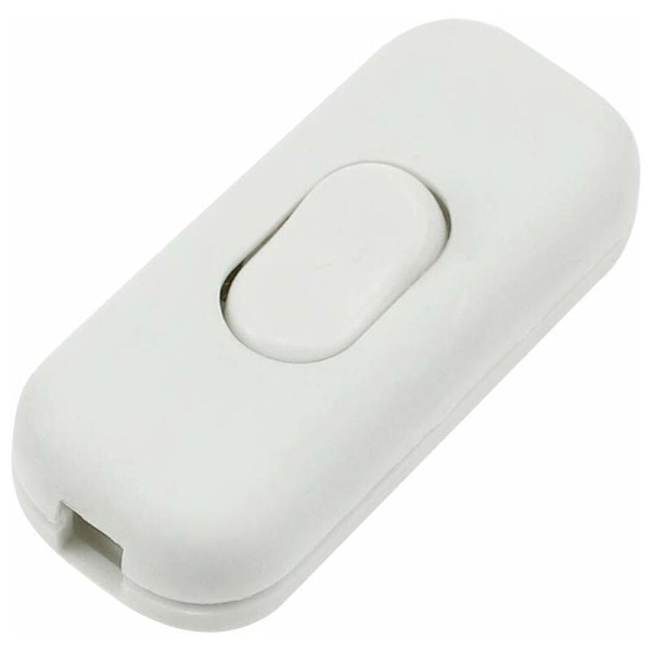 Torpedo-bryter 6 Amp hvit in-line ledningsbryter for små apparater eller lamper HIASDFLS