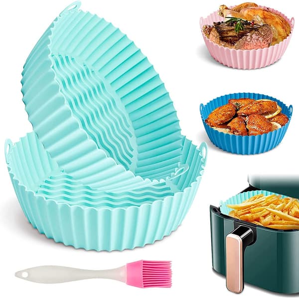 2 airfryer-liners, airfryer silikonkorg, airfryer, silikongryta