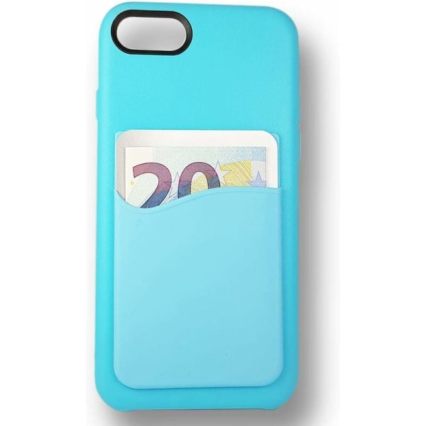 2 st silikon mobiltelefon klistermärke kreditkortshållare (himmelsblå)