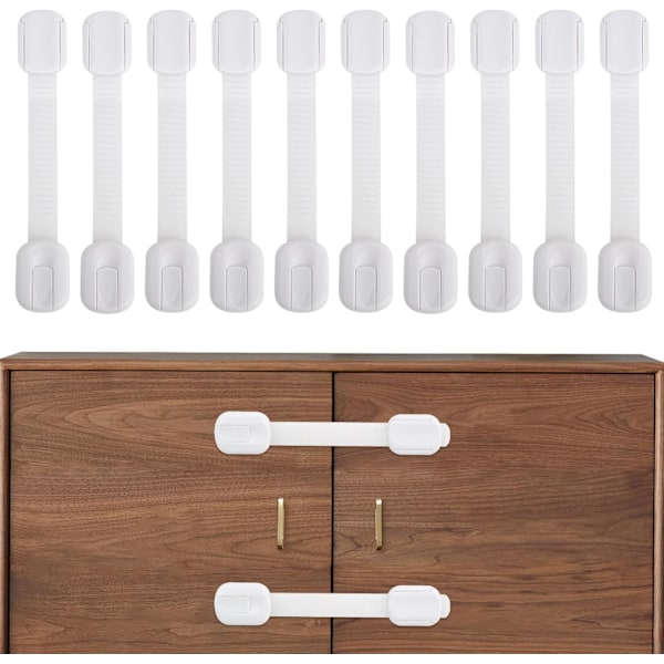 Barnsäkra Skåplås, 10-pack, Vit