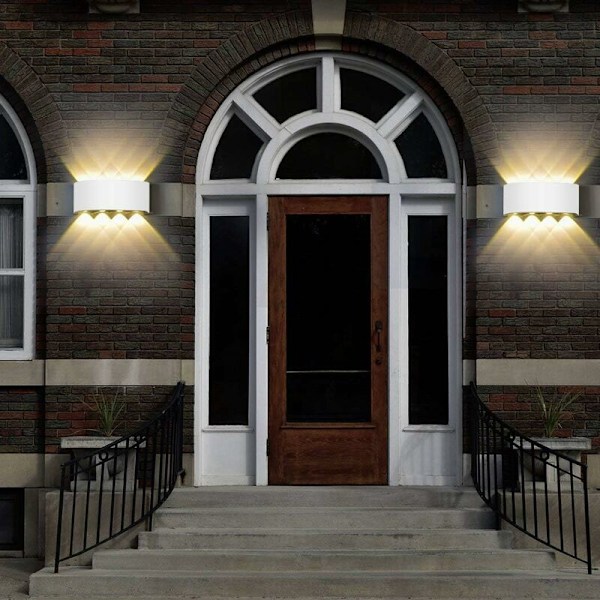 Moderne væglampe IP65 Vandtæt 8W LED væglamper Aluminium Indendørs væglampe til stue soveværelse gang trappe sti (varm hvid Li