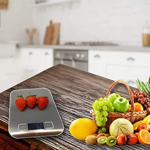 10 kg Digital Kjøkkenvekt - Høy Presisjon, LCD-Skjerm, Tarafunksjon for Matlaging & Baking