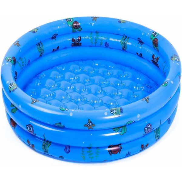 Barnpool, 100 cm rund uppblåsbar pool Baby Uppblåsbar baby inomhus och utomhus leksaker för barnflickor, blå