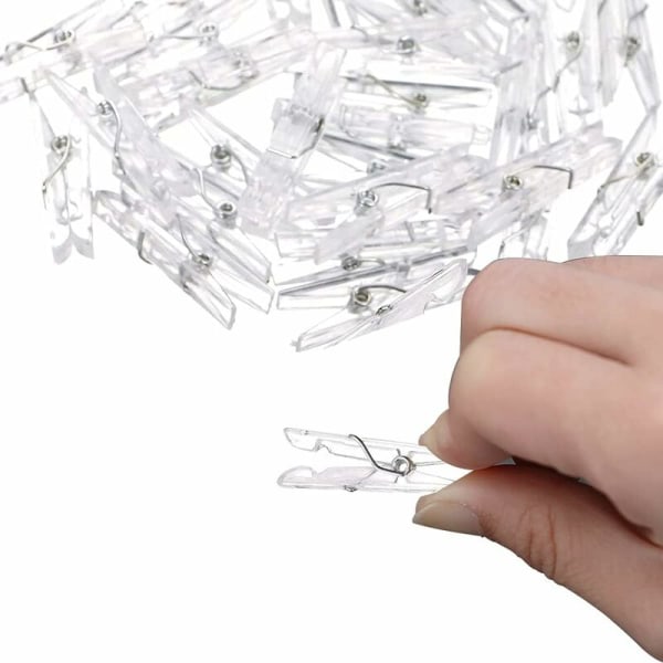 3,5 cm Mini gennemsigtige clips Mini plastik gennemsigtige klemmer til ophængning af billeder Cardstock kunst og håndværk Foto scrapbooking - 100 stk.