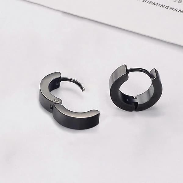 Rustfri stål øreringe til mænd og kvinder, piercinger, huggie, allergivenlige (5 par){ad}{ad}