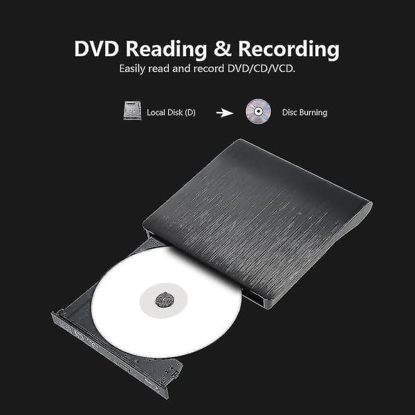 Ekstern USB 3.0 Slim DVD-RW CD-brenner Drive Reader Burner Player for Laptop PC