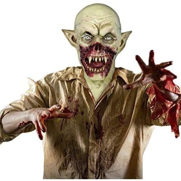 Vampyrmask för vuxna, läskig skräckdemonmask, lämplig för Halloween-maskerad